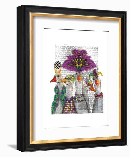 Mardi Gras Gaggle of Geese-Fab Funky-Framed Art Print