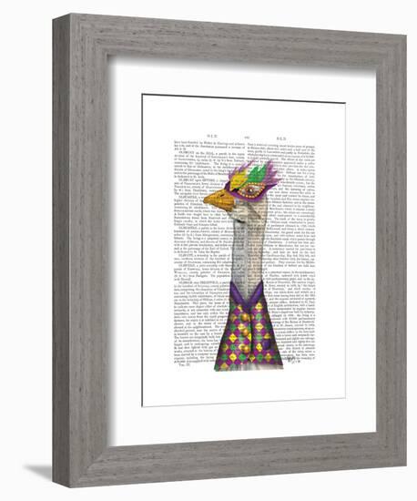 Mardi Gras Goose Harlequin Jacket-Fab Funky-Framed Art Print