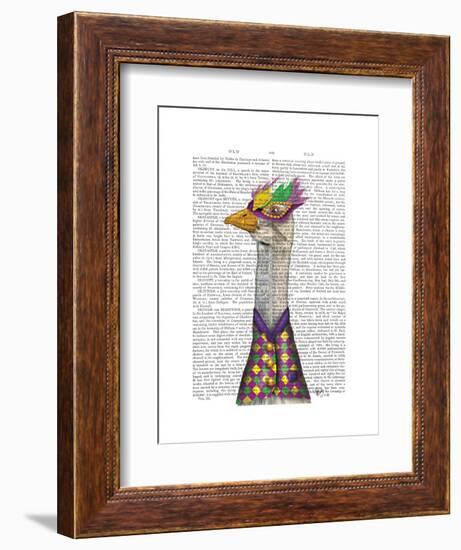 Mardi Gras Goose Harlequin Jacket-Fab Funky-Framed Art Print