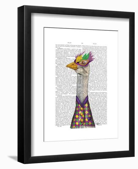 Mardi Gras Goose Harlequin Jacket-Fab Funky-Framed Art Print