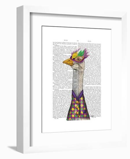 Mardi Gras Goose Harlequin Jacket-Fab Funky-Framed Art Print