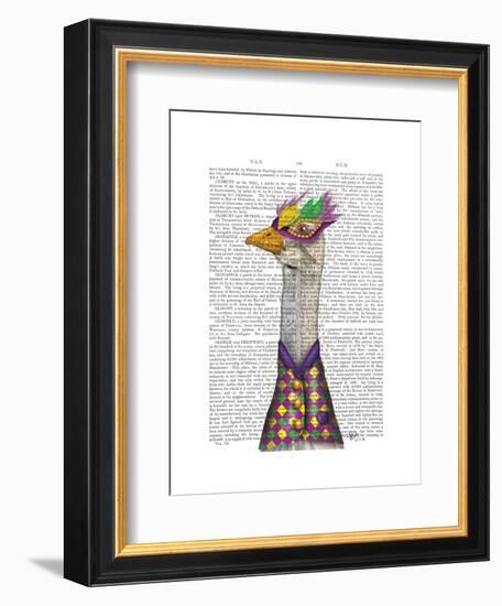 Mardi Gras Goose Harlequin Jacket-Fab Funky-Framed Art Print