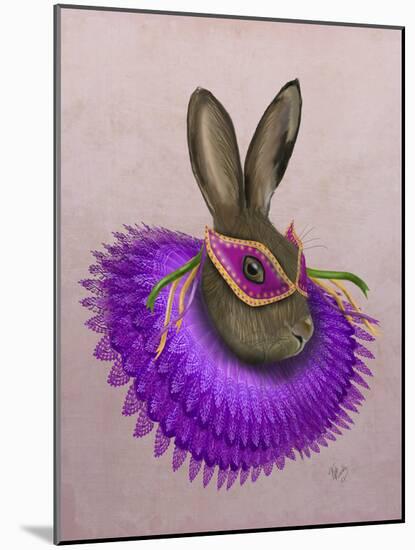 Mardi Gras Hare-Fab Funky-Mounted Art Print