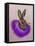 Mardi Gras Hare-Fab Funky-Framed Stretched Canvas
