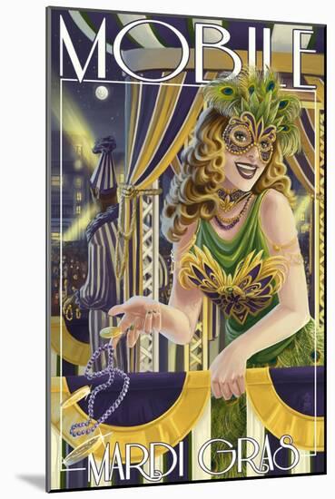 Mardi Gras - Mobile, Alabama-Lantern Press-Mounted Art Print