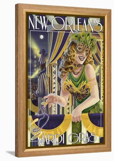 Mardi Gras - New Orleans, Louisiana-Lantern Press-Framed Stretched Canvas