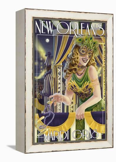 Mardi Gras - New Orleans, Louisiana-Lantern Press-Framed Stretched Canvas