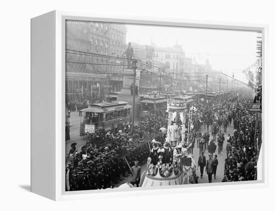 Mardi Gras Procession on Canal St., New Orleans-null-Framed Stretched Canvas