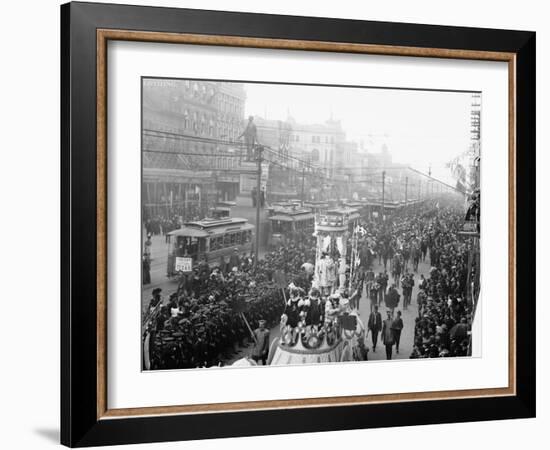 Mardi Gras Procession on Canal St., New Orleans-null-Framed Photo