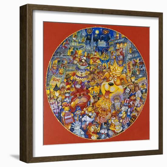 Mardis Gras Dogs-Bill Bell-Framed Giclee Print