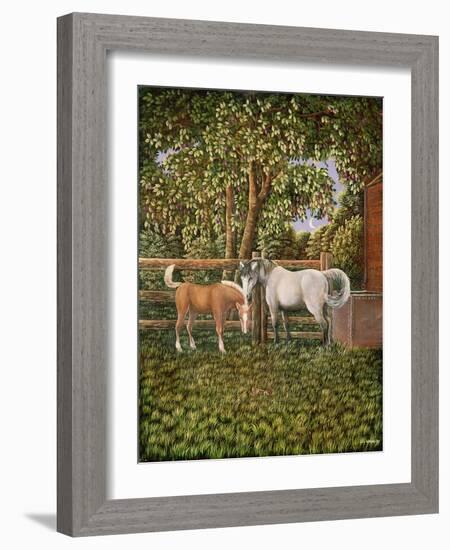 Mare and Foal, 1987-Liz Wright-Framed Giclee Print