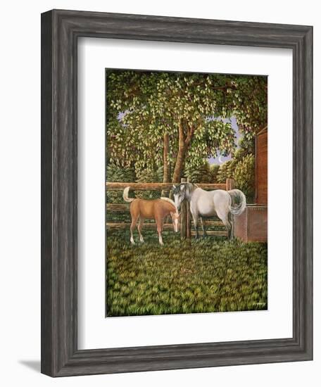 Mare and Foal, 1987-Liz Wright-Framed Giclee Print