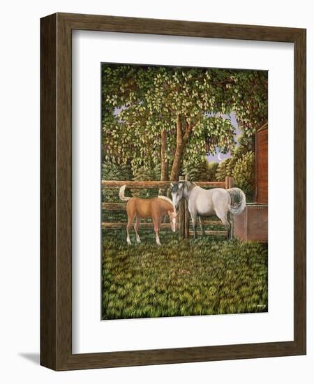 Mare and Foal, 1987-Liz Wright-Framed Giclee Print