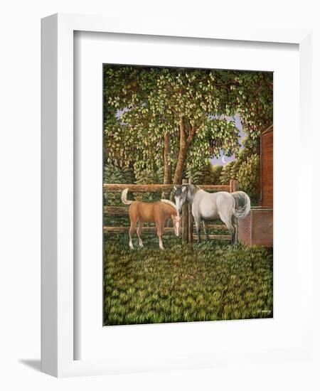 Mare and Foal, 1987-Liz Wright-Framed Giclee Print