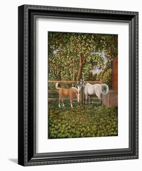 Mare and Foal, 1987-Liz Wright-Framed Giclee Print