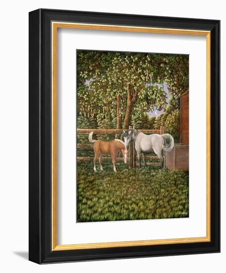 Mare and Foal, 1987-Liz Wright-Framed Giclee Print