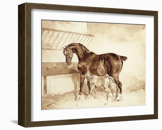 Mare and Foal-Théodore Géricault-Framed Giclee Print