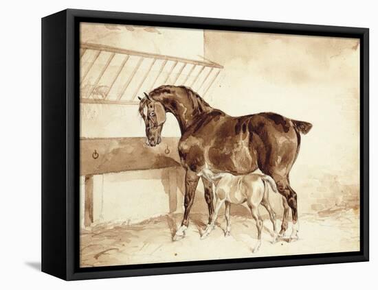 Mare and Foal-Théodore Géricault-Framed Premier Image Canvas