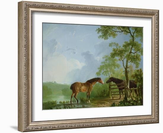 Mare and Stallion in a Landscape-Sawrey Gilpin-Framed Giclee Print