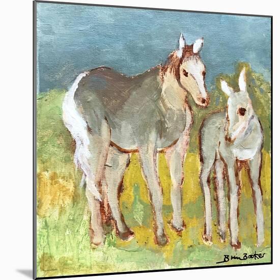 Mare with Foal-Brenda Brin Booker-Mounted Giclee Print