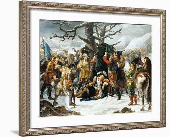 Maréchal De Turenne Asleep on the Eve of the Battle of Turckheim-Charles-Jacques Lebel-Framed Giclee Print