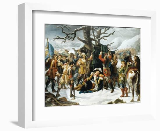 Maréchal De Turenne Asleep on the Eve of the Battle of Turckheim-Charles-Jacques Lebel-Framed Giclee Print