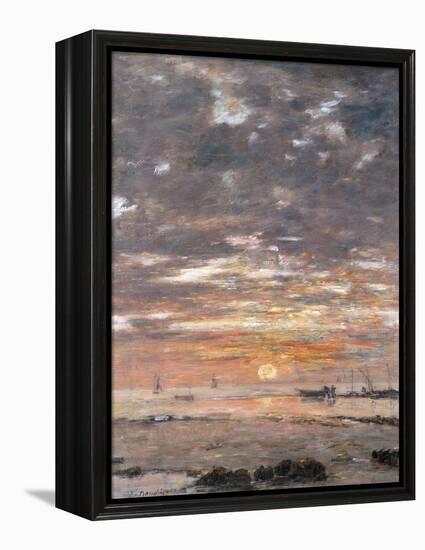 Maree Basse, Soleil Couchant, 1883-Eug?ne Boudin-Framed Premier Image Canvas