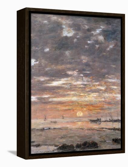 Maree Basse, Soleil Couchant, 1883-Eug?ne Boudin-Framed Premier Image Canvas