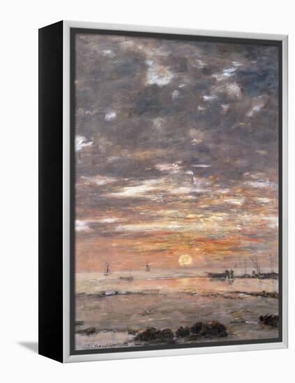 Maree Basse, Soleil Couchant, 1883-Eug?ne Boudin-Framed Premier Image Canvas