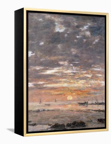 Maree Basse, Soleil Couchant, 1883-Eug?ne Boudin-Framed Premier Image Canvas