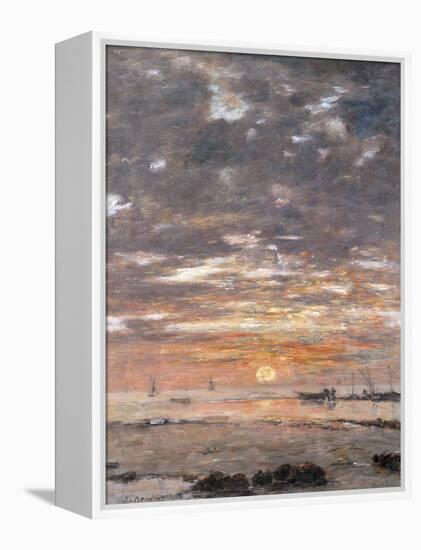 Maree Basse, Soleil Couchant, 1883-Eug?ne Boudin-Framed Premier Image Canvas