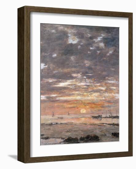 Maree Basse, Soleil Couchant, 1883-Eug?ne Boudin-Framed Giclee Print