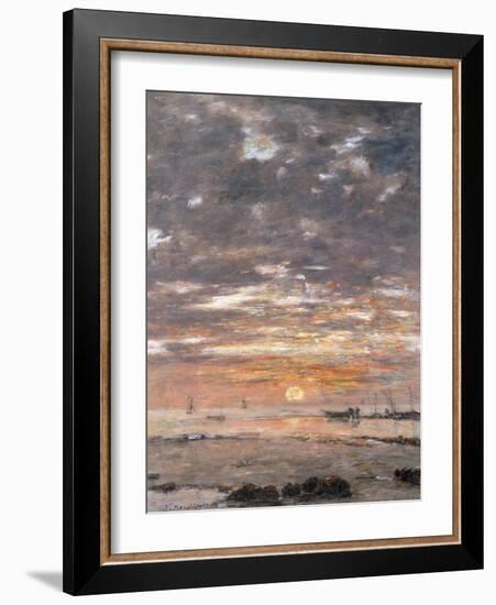 Maree Basse, Soleil Couchant, 1883-Eug?ne Boudin-Framed Giclee Print