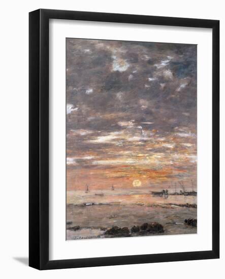 Maree Basse, Soleil Couchant, 1883-Eug?ne Boudin-Framed Giclee Print