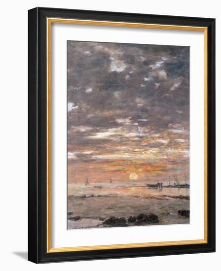 Maree Basse, Soleil Couchant, 1883-Eug?ne Boudin-Framed Giclee Print