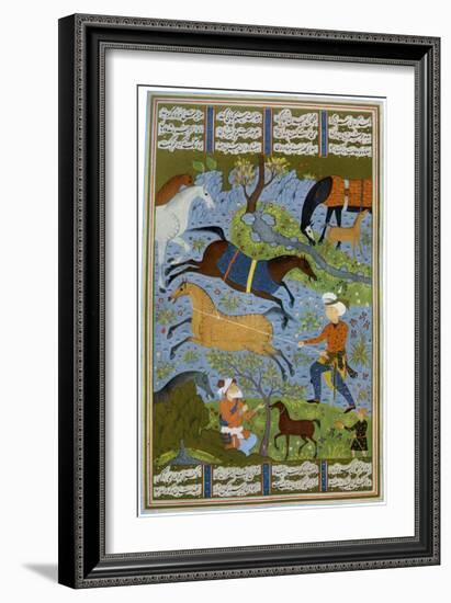 Mares and Foals, Persia, 10th Century-null-Framed Giclee Print