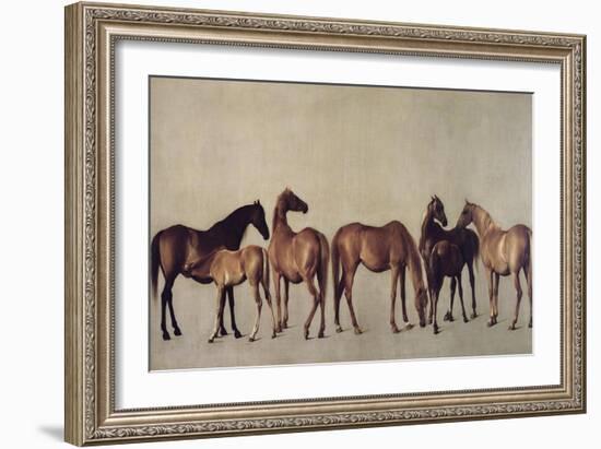 Mares and Foals Without a Background, circa 1762-George Stubbs-Framed Giclee Print