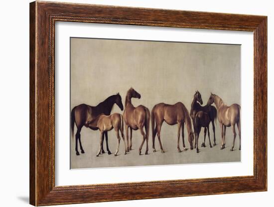 Mares and Foals Without a Background, circa 1762-George Stubbs-Framed Giclee Print