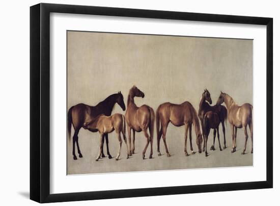 Mares and Foals Without a Background, circa 1762-George Stubbs-Framed Giclee Print