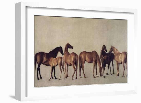 Mares and Foals Without a Background, circa 1762-George Stubbs-Framed Giclee Print