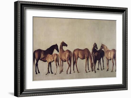 Mares and Foals Without a Background, circa 1762-George Stubbs-Framed Giclee Print