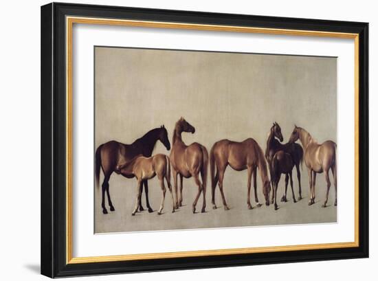 Mares and Foals Without a Background, circa 1762-George Stubbs-Framed Giclee Print