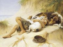 A Child Sleeping in the Sand Dunes with a Collie, 1905-Margaret Collyer-Framed Giclee Print