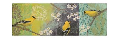 Goldfinches Blooming-Margaret Donharl-Framed Art Print