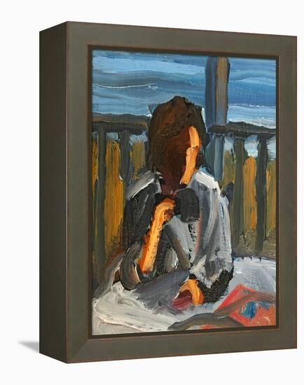 Margaret Drinking Coffee No9, 2004-Daniel Clarke-Framed Premier Image Canvas