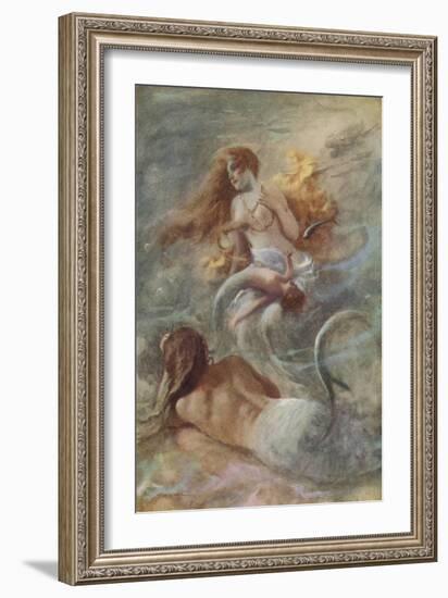 "Margaret Sat on Her Golden Throne with Her Youngest Child on Her Knee"-Arthur C. Michael-Framed Giclee Print