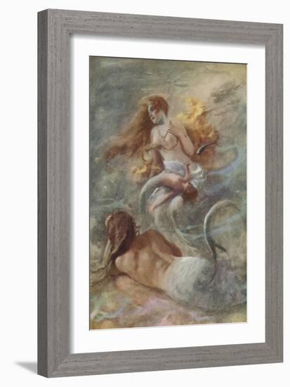 "Margaret Sat on Her Golden Throne with Her Youngest Child on Her Knee"-Arthur C. Michael-Framed Giclee Print