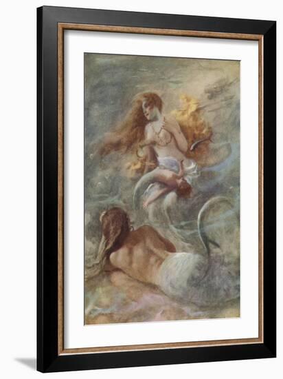 "Margaret Sat on Her Golden Throne with Her Youngest Child on Her Knee"-Arthur C. Michael-Framed Giclee Print