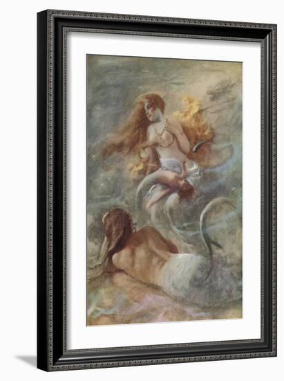 "Margaret Sat on Her Golden Throne with Her Youngest Child on Her Knee"-Arthur C. Michael-Framed Giclee Print