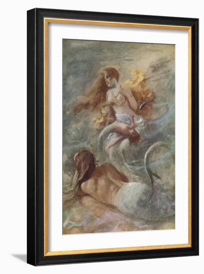 "Margaret Sat on Her Golden Throne with Her Youngest Child on Her Knee"-Arthur C. Michael-Framed Giclee Print